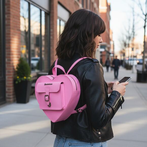 Dr. Martens Heart Shaped Bag Backpack Crossbody Thrift Pink Kiev Leather V Day